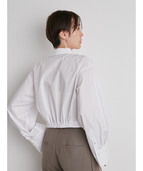 emmi(エミ)の「【emmi atelier】ワイドスリーブ短丈シャツ(シャツ/ブラウス・レディース・イエロー/ホワイト・FREE)」の10枚目の写真
