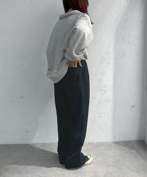 apres jour mignon（アプレジュールミニョン）の「ワイドストレートパンツ【ZOZOTOWN限定アイテム】（スラックス・レディース・チャコールグレー/ブラウン系その他/ネイビー/アイボリー・SMALL/MEDIUM/X-LARGE）」の12枚目の写真