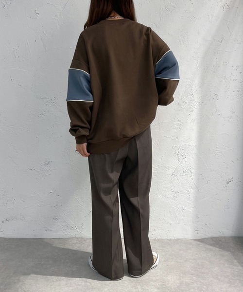 apres jour mignon（アプレジュールミニョン）の「ワイドストレートパンツ【ZOZOTOWN限定アイテム】（スラックス・レディース・チャコールグレー/ブラウン系その他/ネイビー/アイボリー・SMALL/MEDIUM/X-LARGE）」の5枚目の写真