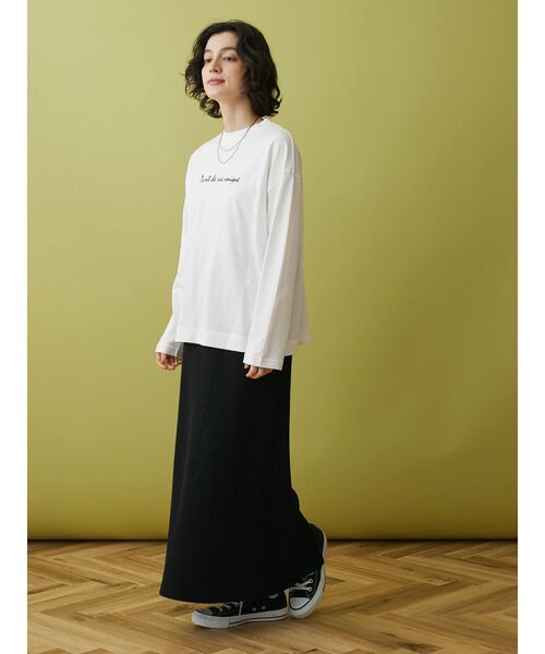 CRAFT STANDARD BOUTIQUE(クラフトスタンダードブティック)の「PointモックネックロンTee(Tシャツ/カットソー・レディース・グリーン/ブラック・FREE)」の3枚目の写真