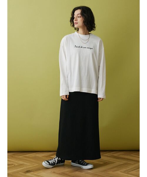 CRAFT STANDARD BOUTIQUE(クラフトスタンダードブティック)の「PointモックネックロンTee(Tシャツ/カットソー・レディース・グリーン/ブラック・FREE)」の5枚目の写真