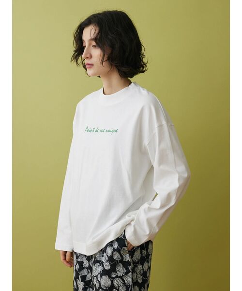 CRAFT STANDARD BOUTIQUE(クラフトスタンダードブティック)の「PointモックネックロンTee(Tシャツ/カットソー・レディース・グリーン/ブラック・FREE)」の12枚目の写真