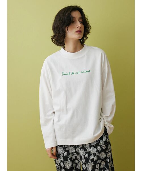 CRAFT STANDARD BOUTIQUE(クラフトスタンダードブティック)の「PointモックネックロンTee(Tシャツ/カットソー・レディース・グリーン/ブラック・FREE)」の13枚目の写真