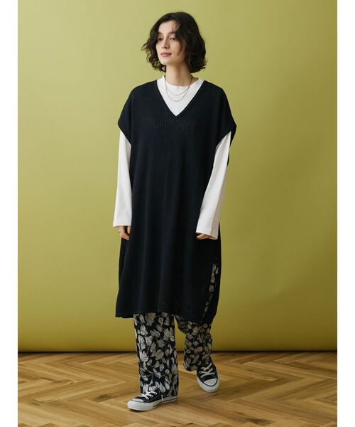 CRAFT STANDARD BOUTIQUE(クラフトスタンダードブティック)の「PointモックネックロンTee(Tシャツ/カットソー・レディース・グリーン/ブラック・FREE)」の19枚目の写真