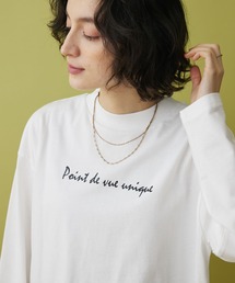 PointモックネックロンTee