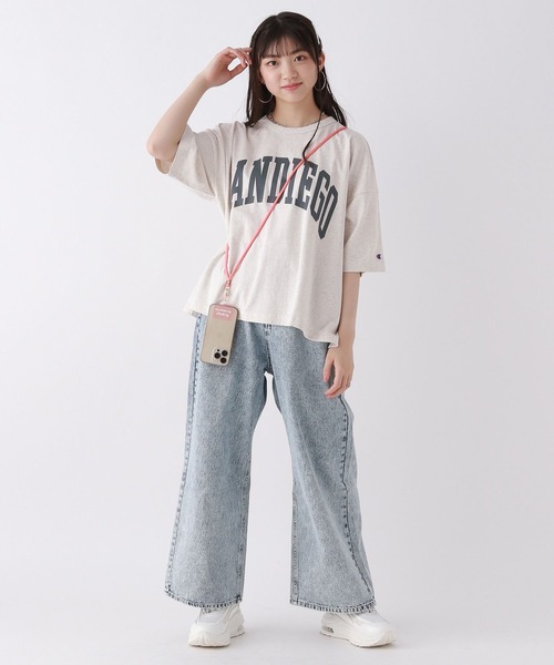 repipi armario（レピピ アルマリオ）の「【champion/チャンピオン×repipi】カレッジロゴワイドT（Tシャツ/カットソー・キッズ・パープル/アイボリー/オートミール/スミクロ/イエロー系/ブルーグリーン・SMALL/MEDIUM/LARGE）」の20枚目の写真