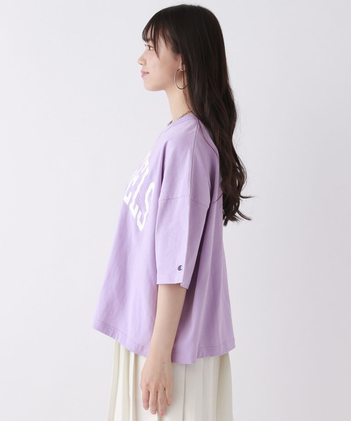 repipi armario（レピピ アルマリオ）の「【champion/チャンピオン×repipi】カレッジロゴワイドT（Tシャツ/カットソー・キッズ・パープル/アイボリー/オートミール/スミクロ/イエロー系/ブルーグリーン・SMALL/MEDIUM/LARGE）」の17枚目の写真