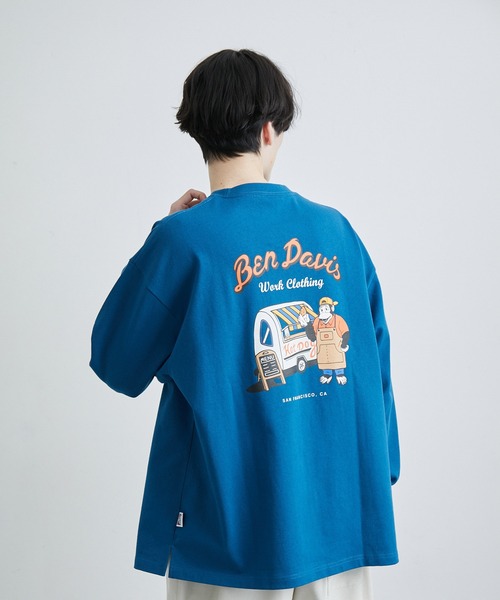 JUNRED(ジュンレッド)の「BENDAVIS ホットドックロングTシャツ(Tシャツ/カットソー・メンズ・ホワイト/パープル/グリーン系その他・M/LL/L)」の7枚目の写真