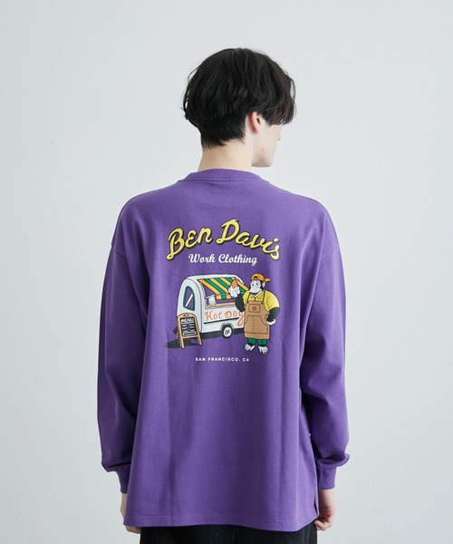 JUNRED(ジュンレッド)の「BENDAVIS ホットドックロングTシャツ(Tシャツ/カットソー・メンズ・ホワイト/パープル/グリーン系その他・M/LL/L)」の9枚目の写真