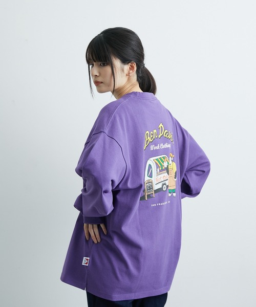 JUNRED(ジュンレッド)の「BENDAVIS ホットドックロングTシャツ(Tシャツ/カットソー・メンズ・ホワイト/パープル/グリーン系その他・M/LL/L)」の21枚目の写真