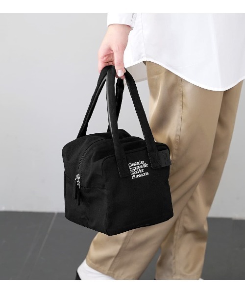 anello（アネロ）の「UNIVERSAL スクエア ミニボストンバッグ（ハンドバッグ・レディース・グレー/アイボリー/ブラック・-）」の2枚目の写真