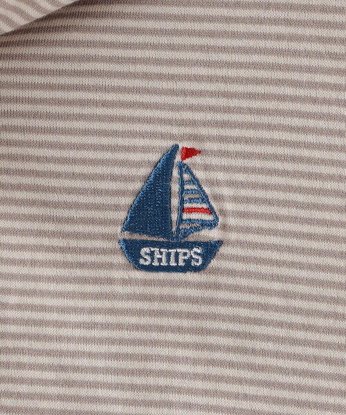 SHIPS(シップス)の「SHIPS KIDS:ボーダー リバーシブル マント(ポンチョ・キッズ・ベージュ/ライトブルー・ONE SIZE)」の14枚目の写真