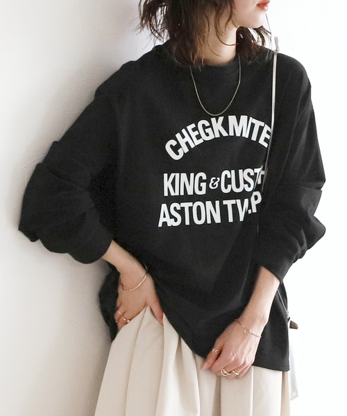 reca(レカ)の「ロゴ入りロンT(Tシャツ/カットソー・レディース・ホワイト/ブルー/ブラック・FREE)」の4枚目の写真