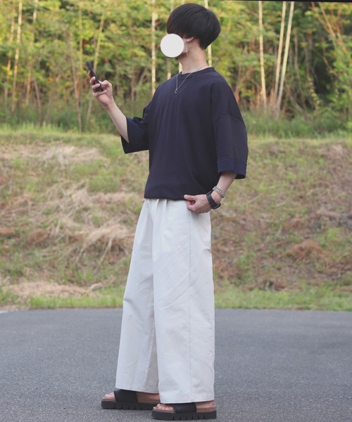 INTER FACTORY（インターファクトリー）の「ファッションインフルエンサー DAISUKE - 2タックルーズボリュームワイドパンツ（その他パンツ・メンズ・アイボリー/ブラック・SMALL/MEDIUM/LARGE）」の19枚目の写真