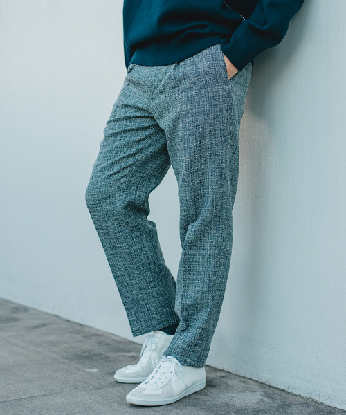 EDIFICE（エディフィス）の「スラブツイード 1タック スラックス【セットアップ着用可】（スラックス・メンズ・ネイビー/ダークブルー・SMALL/MEDIUM/LARGE/X-LARGE）」の2枚目の写真