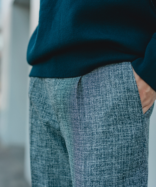 EDIFICE（エディフィス）の「スラブツイード 1タック スラックス【セットアップ着用可】（スラックス・メンズ・ネイビー/ダークブルー・SMALL/MEDIUM/LARGE/X-LARGE）」の7枚目の写真