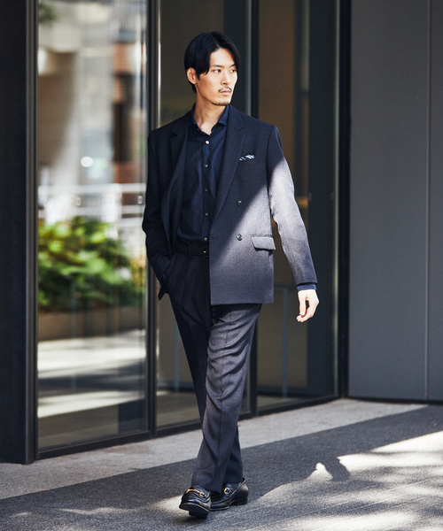 EDIFICE（エディフィス）の「スラブツイード 1タック スラックス【セットアップ着用可】（スラックス・メンズ・ネイビー/ダークブルー・SMALL/MEDIUM/LARGE/X-LARGE）」の9枚目の写真