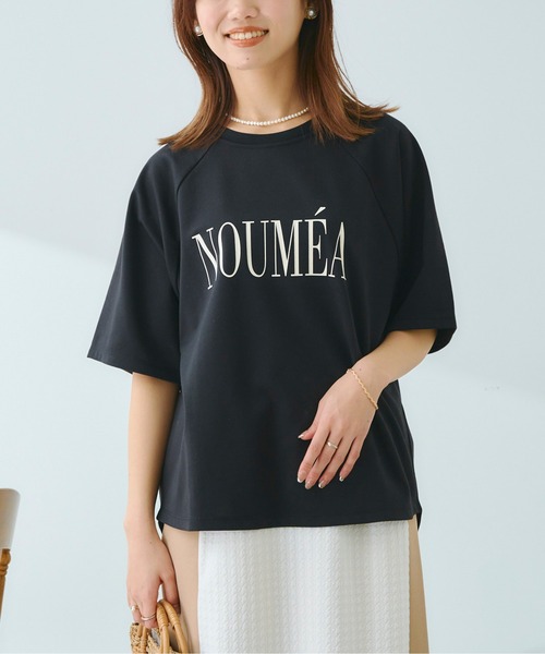 Chez toi（シェトワ）の「ポンチラグランロゴT（Tシャツ/カットソー・レディース・ブラック/オフホワイト/ピンク・FREE）」の3枚目の写真