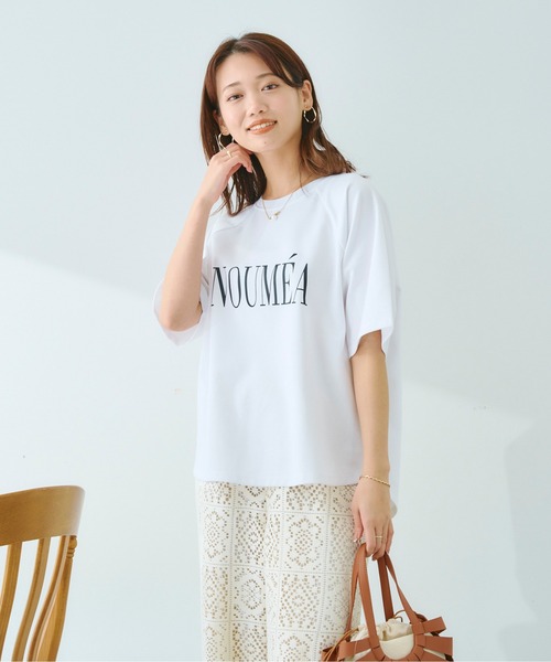 Chez toi（シェトワ）の「ポンチラグランロゴT（Tシャツ/カットソー・レディース・ブラック/オフホワイト/ピンク・FREE）」の16枚目の写真