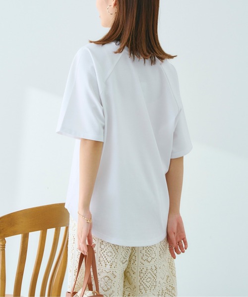 Chez toi（シェトワ）の「ポンチラグランロゴT（Tシャツ/カットソー・レディース・ブラック/オフホワイト/ピンク・FREE）」の4枚目の写真