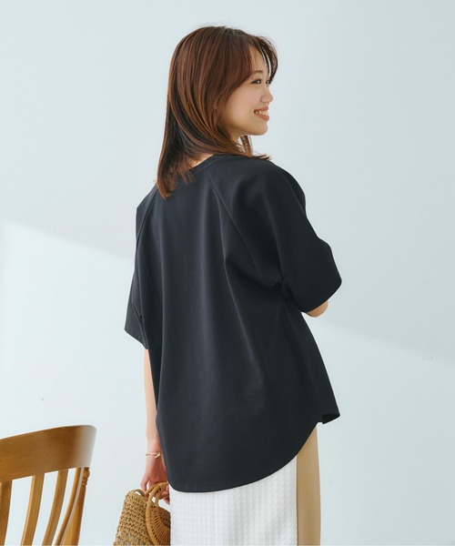 Chez toi（シェトワ）の「ポンチラグランロゴT（Tシャツ/カットソー・レディース・ブラック/オフホワイト/ピンク・FREE）」の21枚目の写真