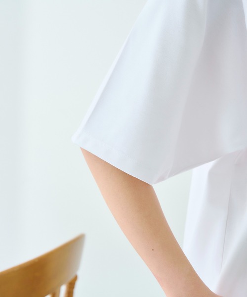 Chez toi（シェトワ）の「ポンチラグランロゴT（Tシャツ/カットソー・レディース・ブラック/オフホワイト/ピンク・FREE）」の10枚目の写真