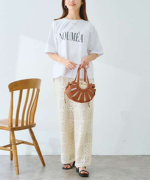 Chez toi（シェトワ）の「ポンチラグランロゴT（Tシャツ/カットソー・レディース・ブラック/オフホワイト/ピンク・FREE）」の9枚目の写真