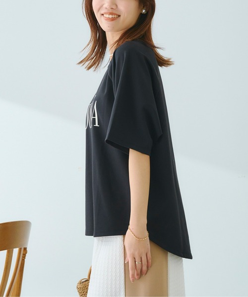 Chez toi（シェトワ）の「ポンチラグランロゴT（Tシャツ/カットソー・レディース・ブラック/オフホワイト/ピンク・FREE）」の19枚目の写真