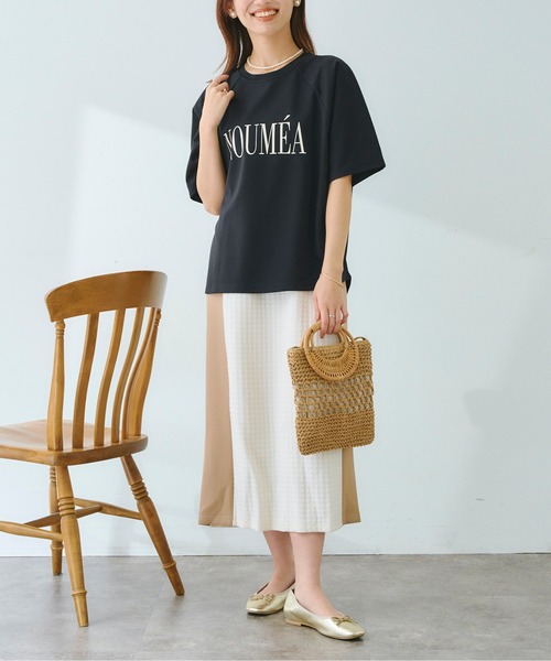 Chez toi（シェトワ）の「ポンチラグランロゴT（Tシャツ/カットソー・レディース・ブラック/オフホワイト/ピンク・FREE）」の15枚目の写真