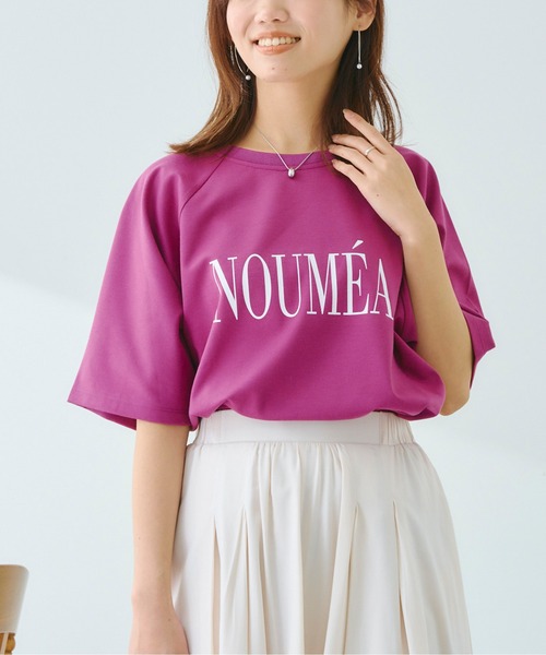 Chez toi（シェトワ）の「ポンチラグランロゴT（Tシャツ/カットソー・レディース・ブラック/オフホワイト/ピンク・FREE）」の7枚目の写真