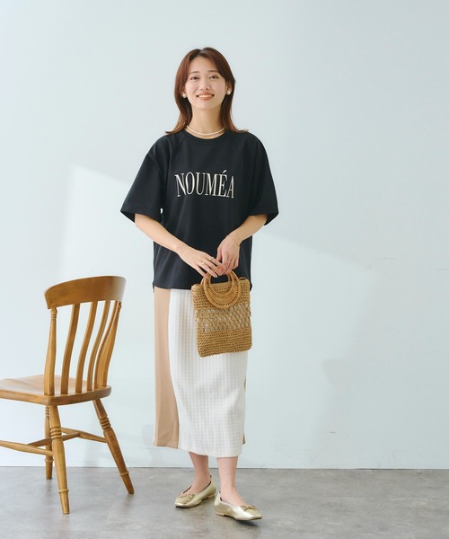 Chez toi（シェトワ）の「ポンチラグランロゴT（Tシャツ/カットソー・レディース・ブラック/オフホワイト/ピンク・FREE）」の11枚目の写真