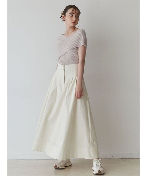 LAGUNAMOON（ラグナムーン）の「クロスリブニットプルオーバー（ニット/セーター・レディース・ブラック/ベージュ/ミント・FREE）」の5枚目の写真