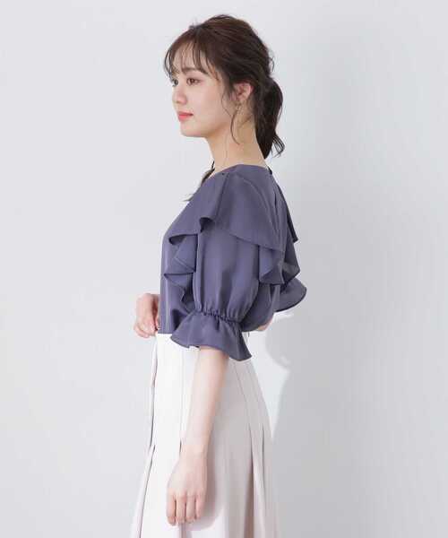 PROPORTION BODY DRESSING(プロポーションボディドレッシング)の「ラッフルブラウス / 1213110402(シャツ/ブラウス・レディース・ダークグレー/グレー/ピンク・FREE)」の18枚目の写真
