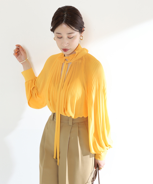 L'UNE リュンヌ 配色プリーテッドフリルブラウス プリーツ ボウタイ とろみ 2025年最新】リュンヌ ブラウスの人気アイテム - メルカリ