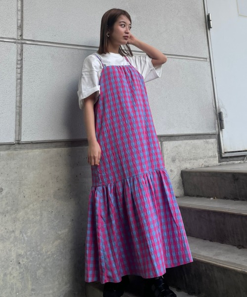 RODEO CROWNS WIDE BOWL（ロデオクラウンズワイドボウル）の「Colorfulギンガムキャミワンピース（ワンピース・レディース・オレンジ系その他/ブルー系その他3/ピンク系その他・FREE）」の19枚目の写真