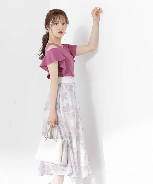 PROPORTION BODY DRESSING(プロポーションボディドレッシング)の「ラッフルオープンショルダーニット / 1213170501(ニット/セーター・レディース・ベージュ/ピンク/オフホワイト/ブルー/ライトグリーン・MEDIUM/SMALL)」の17枚目の写真