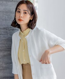 【WEB限定】ツィードニット 半袖ジャケット