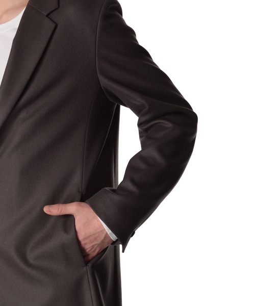 ATTACHMENT(アタッチメント)の「ウール ダブルメルトン テーラード シングル ブレステッドコート / WO DOUBLE MELTON TAILORED SINGLE BREASTED COAT(チェスターコート・メンズ・ダークグレー/ブラック・2/3/1/4)」の8枚目の写真