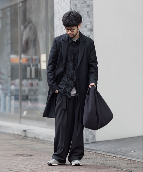 ATTACHMENT(アタッチメント)の「ウール ダブルメルトン テーラード シングル ブレステッドコート / WO DOUBLE MELTON TAILORED SINGLE BREASTED COAT(チェスターコート・メンズ・ダークグレー/ブラック・2/3/1/4)」の14枚目の写真