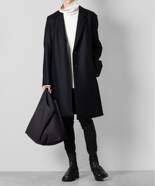 ATTACHMENT(アタッチメント)の「ウール ダブルメルトン テーラード シングル ブレステッドコート / WO DOUBLE MELTON TAILORED SINGLE BREASTED COAT(チェスターコート・メンズ・ダークグレー/ブラック・2/3/1/4)」の12枚目の写真