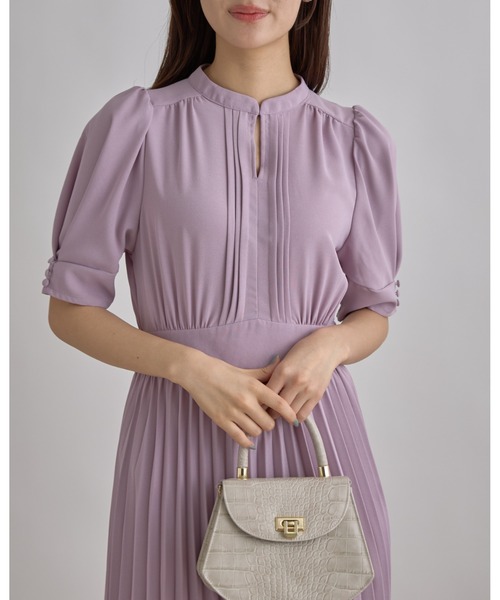 tocco closet(トッコ クローゼット)の「【ZOZO限定】2WAYピンタックネックプリーツワンピース(ワンピース・レディース・ブラック/ピンク/その他/その他2・M)」の3枚目の写真
