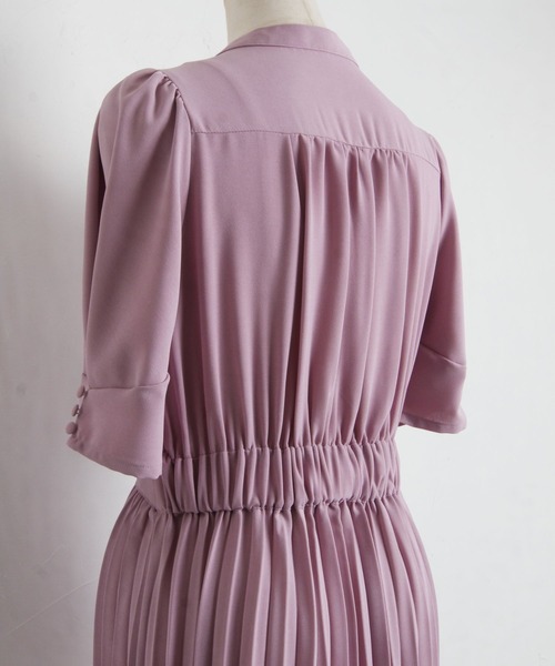 tocco closet(トッコ クローゼット)の「【ZOZO限定】2WAYピンタックネックプリーツワンピース(ワンピース・レディース・ブラック/ピンク/その他/その他2・M)」の18枚目の写真
