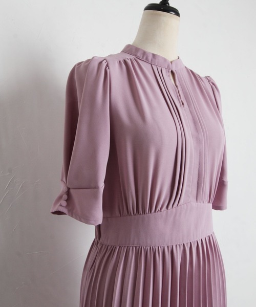 tocco closet(トッコ クローゼット)の「【ZOZO限定】2WAYピンタックネックプリーツワンピース(ワンピース・レディース・ブラック/ピンク/その他/その他2・M)」の6枚目の写真
