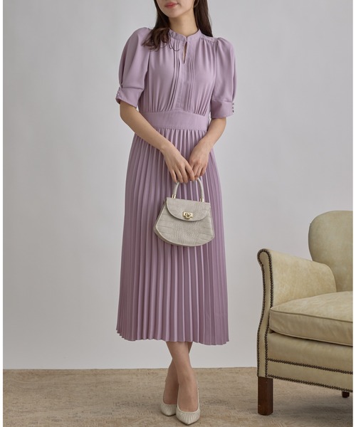 tocco closet(トッコ クローゼット)の「【ZOZO限定】2WAYピンタックネックプリーツワンピース(ワンピース・レディース・ブラック/ピンク/その他/その他2・M)」の10枚目の写真