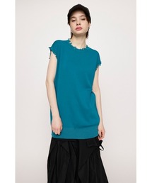 SLY | LIMITED ITEM FRENCH SLEEVE CRUSH TUNIC フレンチスリーブ クラッシュ チュニック ノースリーブ セットアップ可能 ベスト(ニット/セーター)