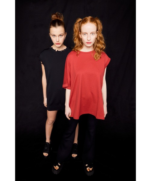 SLY（スライ）の「LIMITED ITEM FRENCH SLEEVE CRUSH TUNIC フレンチスリーブ クラッシュ チュニック ノースリーブ セットアップ可能 ベスト（ニット/セーター・レディース・グレー/ブラック/アイボリー/ターコイズブルー・FREE）」の11枚目の写真