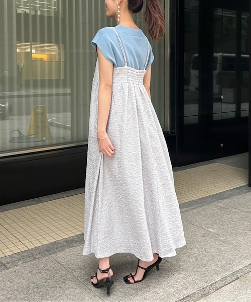 Chez toi（シェトワ）の「ジャガードキャミワンピース（ワンピース・レディース・ライトグレー/カーキ/ブラック/キャメル・FREE）」の10枚目の写真