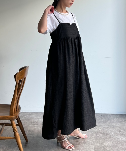 Chez toi（シェトワ）の「ジャガードキャミワンピース（ワンピース・レディース・ライトグレー/カーキ/ブラック/キャメル・FREE）」の11枚目の写真