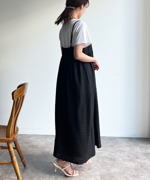 Chez toi（シェトワ）の「ジャガードキャミワンピース（ワンピース・レディース・ライトグレー/カーキ/ブラック/キャメル・FREE）」の13枚目の写真