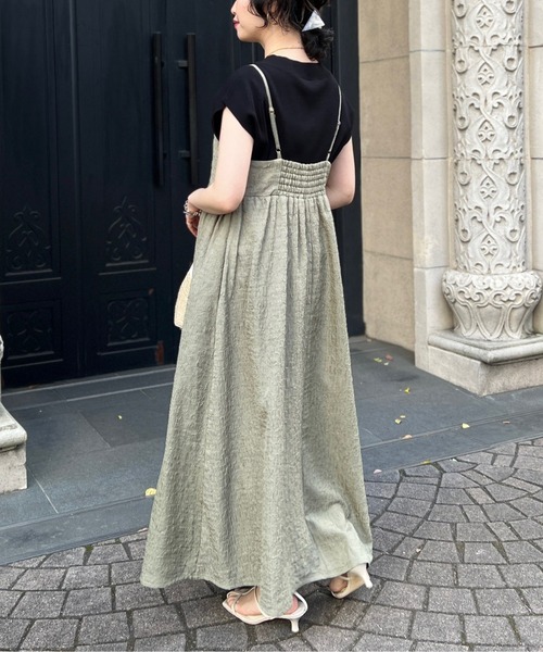 Chez toi（シェトワ）の「ジャガードキャミワンピース（ワンピース・レディース・ライトグレー/カーキ/ブラック/キャメル・FREE）」の15枚目の写真